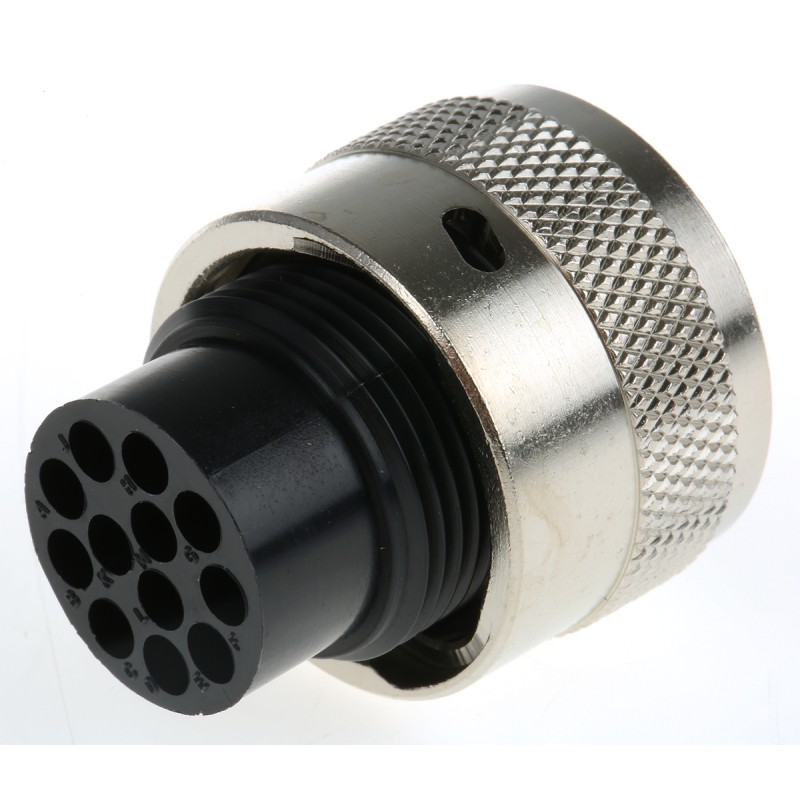 1 pcs - ITT Cannon Circular Connector, 12 Contacts, Cable Mount, Plug, Male, IP65, Trident Ringlock Series