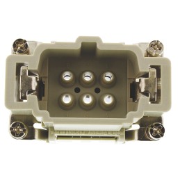 1 pcs - Han E Series size 16 A Connector Insert, Male, 6 Way, 16A, 500 V