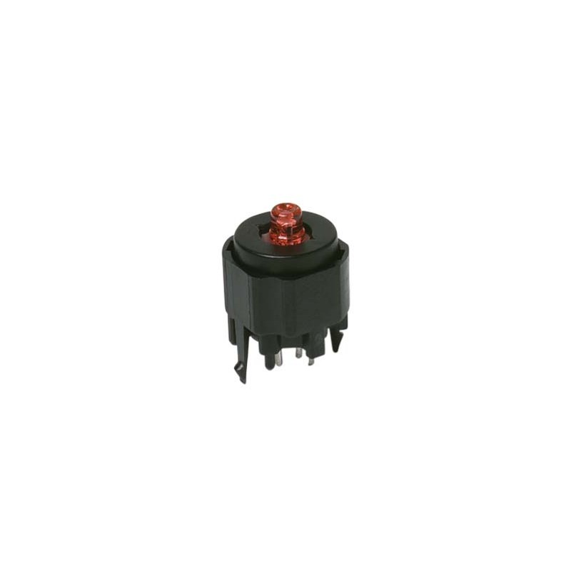 1 pcs - C & K Illuminated Push Button Switch, Momentary, PCB, SPST, Green LED, 30V dc, IP40