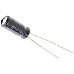 100 pcs - UVY1E101MDD Nichicon 100μF Aluminium Electrolytic Capacitor 25V dc, Radial, Through Hole - UVY1E101MDD