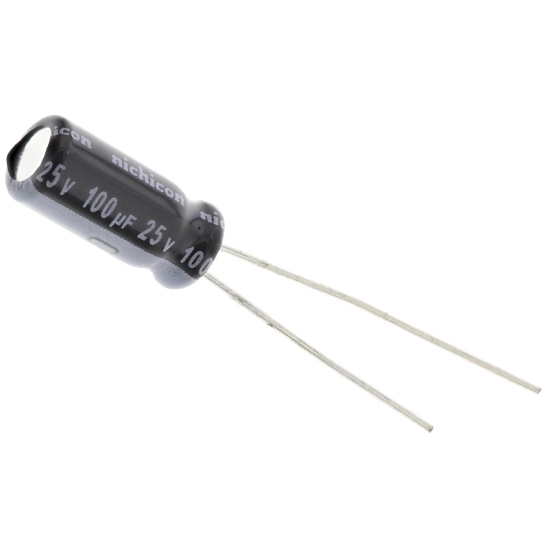 100 pcs - UVY1E101MDD Nichicon 100μF Aluminium Electrolytic Capacitor 25V dc, Radial, Through Hole - UVY1E101MDD