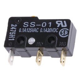 1 pcs - Omron Pin Plunger Micro Switch, Solder Terminal, 100 mA @ 30 V dc, SPDT, IP40