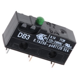 1 pcs - ZF Button Micro Switch, Solder Terminal, 100 mA @ 30 V dc, SPDT