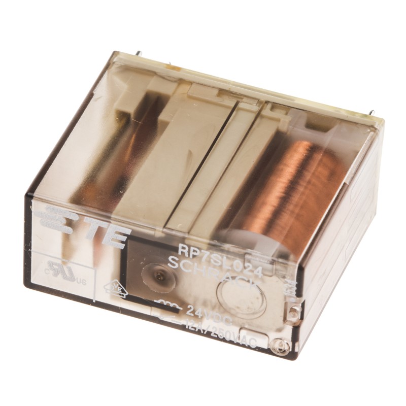 1 pcs - TE Connectivity PCB Mount Power Relay, 24V dc Coil, 12A Switching Current, SPST