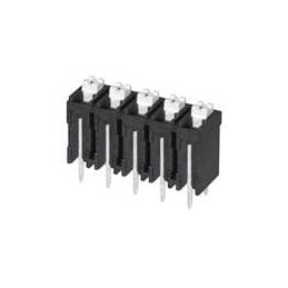 10 pcs : TBLH10V-500-05BK - Fixed Terminal Blocks Terminal block, screwless, High Temp, 5.00, Vertical, 5, Black w Gray Button