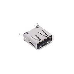 10 pcs : GSB11111ALF - USB Connectors USB 2.0, Type A, Receptacle, Vertical, 4 Pins, Shell with Nickel Plating, Gold Flash, Dip 