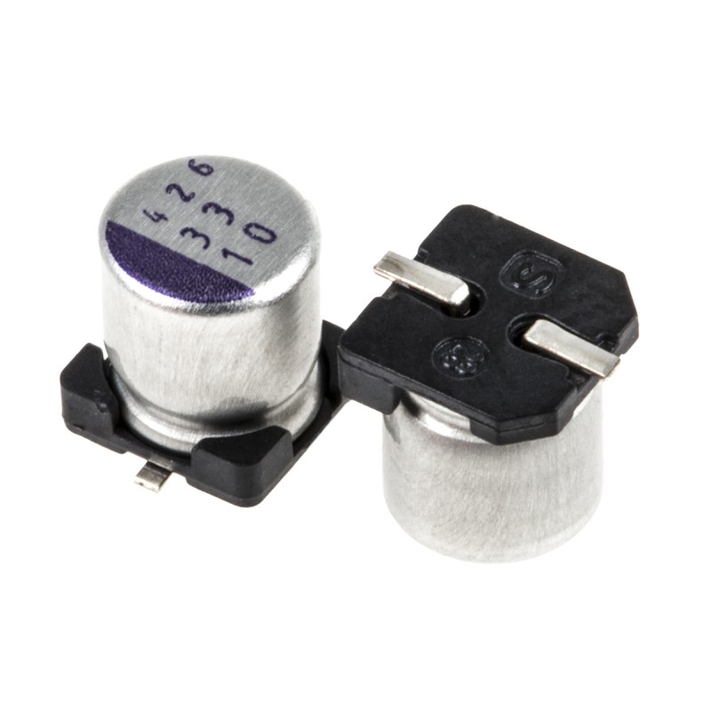 45 pcs - 10SVP33M Panasonic 33μF Surface Mount Polymer Capacitor, 10V dc