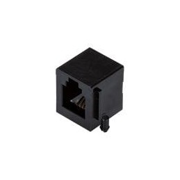 10 pcs : CRJ029-G-TH - Modular Connectors / Ethernet Connectors RJ jack, 1 port, 4P4C, gold flash, mounting flange, unshielded