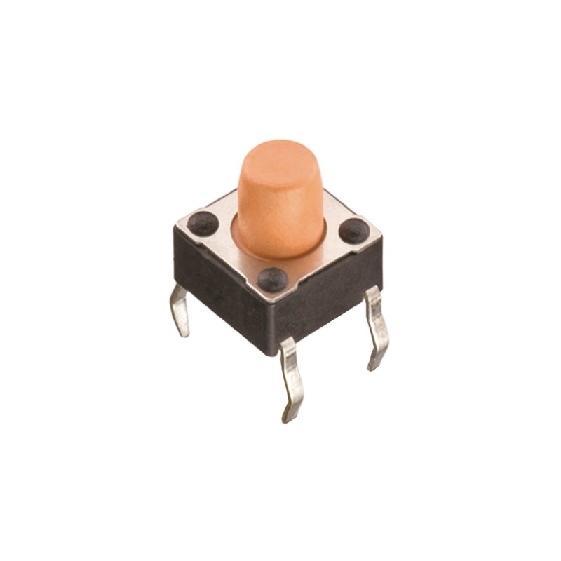 1 pcs - Pink Tactile Switch, SPST 50 mA @ 12 V dc 1.6mm Through Hole