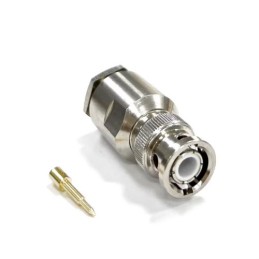 1 pcs - RS PRO, Plug Cable Mount BNC Connector, 50Ω, Clamp, Solder Termination, Straight Body
