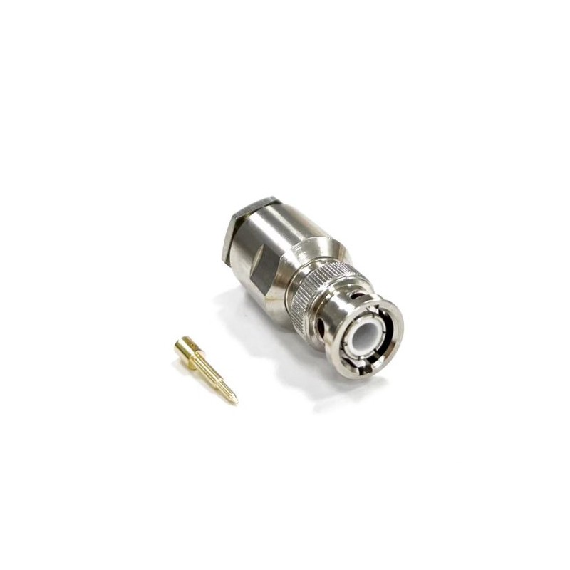 1 pcs - RS PRO, Plug Cable Mount BNC Connector, 50Ω, Clamp, Solder Termination, Straight Body