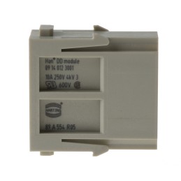 1 pcs - Han-Modular Series Male Module, 12 Way, 2 Row, Rated At 10A, 250 V, Han DD