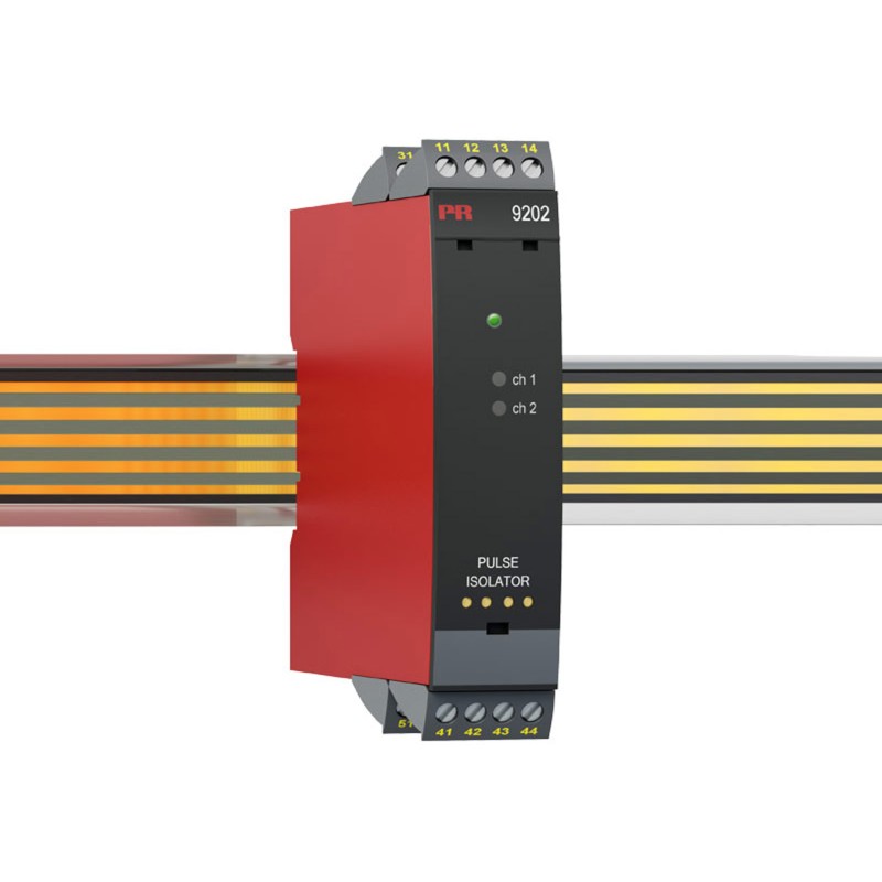 1 pcs - PR Electronics 9200 Series Signal Conditioner, NAMUR Sensor, Switch Input, NPN, Relay Output, 19.2 - 31.2V dc