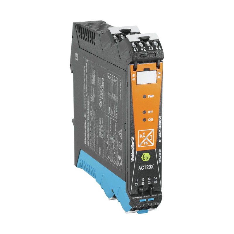 1 pcs - Weidmuller ACT20X Series Signal Conditioner, Current Input, Current Output, 19.2 - 31.2V Supply, IECEx