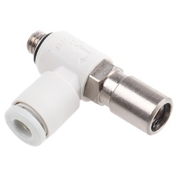 1 pcs - SMC AS Series Threaded Speed Controller, M5 x 0.8 Male Inlet Port x M5 x 0.8 Male Outlet Port x 4mm Tube Outlet Port