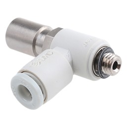 1 pcs - SMC AS Series Threaded Speed Controller, M5 x 0.8 Male Inlet Port x M5 x 0.8 Male Outlet Port x 4mm Tube Outlet Port