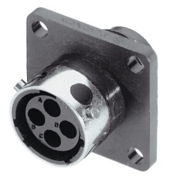 1 pcs - Souriau Circular Connector, 12 Contacts, Flange Mount, Plug, Female, IP65, UTG Series