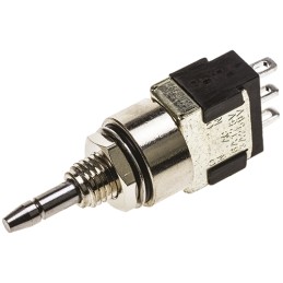 1 pcs - KNITTER-SWITCH Miniature Push Button Switch, Latching, Panel Mount, 5.6mm Cutout, SPDT, 125/250V ac, IP67