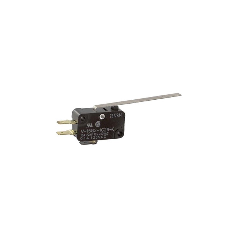 1 pcs - Omron Long Hinge Lever Micro Switch, Quick Connect Terminal, 15 A @ 250 V ac, SP-CO, IP40