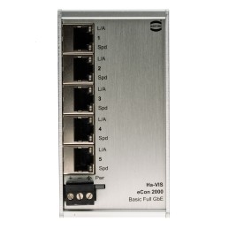 1 pcs - Harting DIN Rail Mount Ethernet Switch, 5 RJ45 Ports, 10/100/1000Mbit/s Transmission, 48V dc