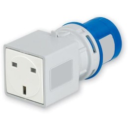 1 pcs - RS PRO IP20 Blue 2P + E Industrial Power Connector Adapter Socket, Rated At 13A, 230 V