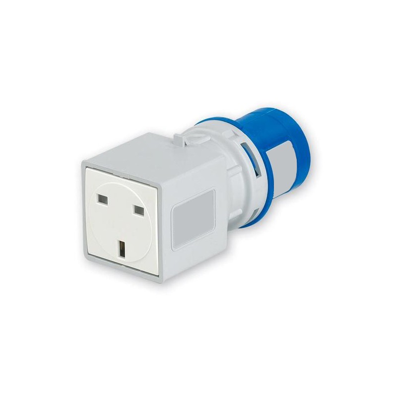 1 pcs - RS PRO IP20 Blue 2P + E Industrial Power Connector Adapter Socket, Rated At 13A, 230 V