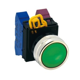 1 pcs - Idec YW4B Series Green Maintained Push Button Head, 22mm Cutout, IP65