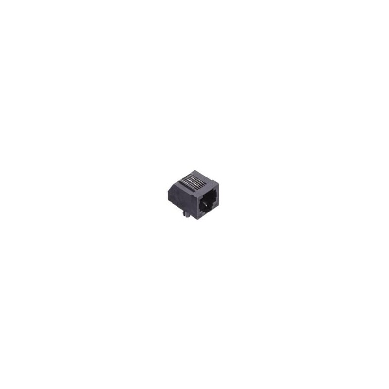 10 pcs : GDLX-N-66 - Modular Connectors / Ethernet Connectors 6P6C R/A PCB BLACK LOPRO NON-SHIELDED