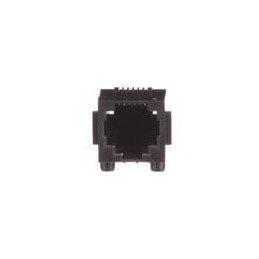 10 pcs : GDLX-A-66 - Modular Connectors / Ethernet Connectors 6P6C R/A PCB BLACK LOPRO W/PANEL STOPS