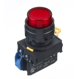 1 pcs - Idec YW Series Illuminated Push Button Complete Unit, Panel Mount, 22mm Cutout, SPST, IP65