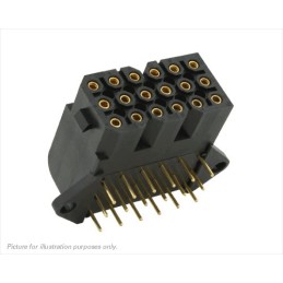 1 pcs - Souriau SMS Series Right Angle PCB Mount PCB Socket, 12-Contact, 4-Row, 5.08mm Pitch, Solder Termination