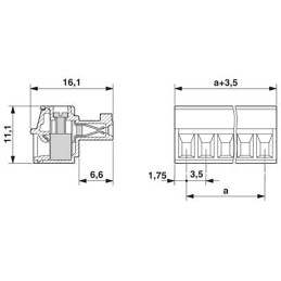 1 pcs - Phoenix Contact 3.5mm Pitch 2 Way Pluggable Terminal Block, Plug, Cable Mount, Screw Termination