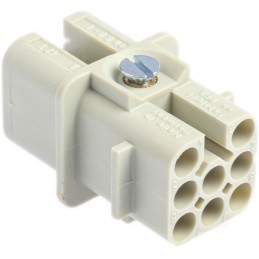 1 pcs - HARTING Heavy Duty Power Connector Insert, 10A, Female, Han D Series, 8 Contacts