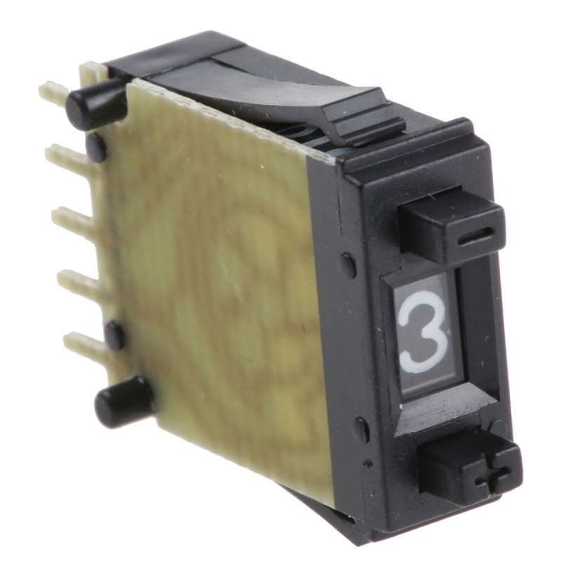 1 pcs - Hartmann Pushwheel Switch BCD Pushwheel Through Hole Panel Mount 100mΩ 10-way SH6-131-AKK