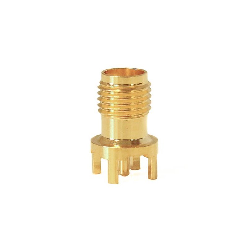 1 pcs - Mueller Electric, jack PCB Mount SMA Connector, 50Ω, Solder Termination, Straight Body