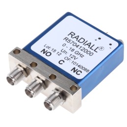 1 pcs - Radiall PCB Mount High Frequency Relay, 12V Coil, 50Ω Impedance, 18GHz Max. Coil Freq., SPDT