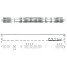 1 pcs - TE Connectivity Female Edge Connector, Through Hole Mount, 120-Contacts, 1.27mm Pitch, 2-Row, Solder Termination