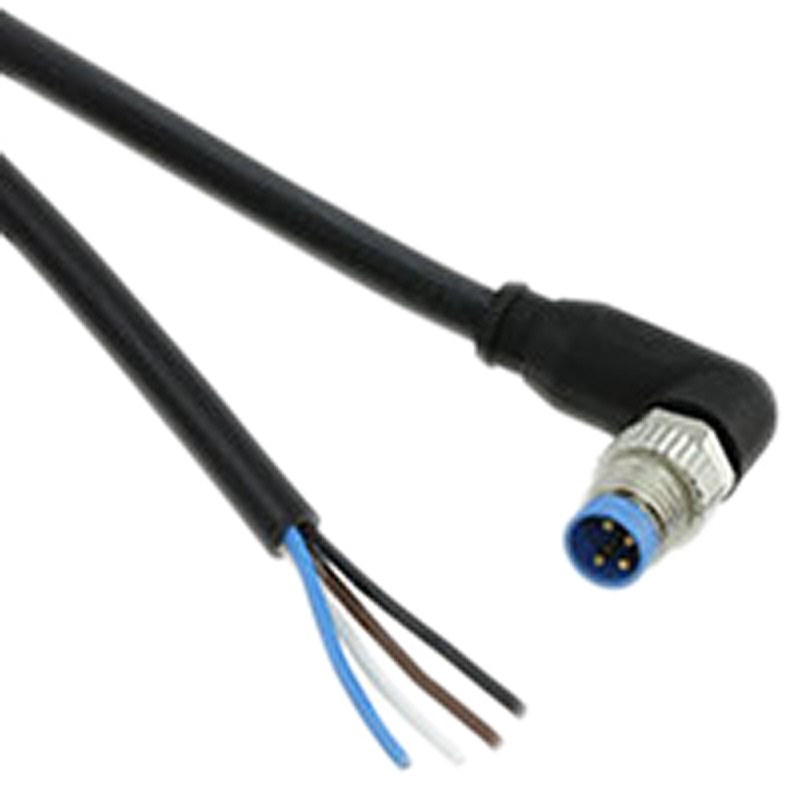 1 pcs - TE Connectivity Right Angle Male 4 way M8 to Unterminated Sensor Actuator Cable, 1.5m