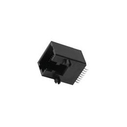 10 pcs : GMX-SMT2-N-44 - Modular Connectors / Ethernet Connectors 4P4C R/A SMT BLACK LOPRO W/LOCK POSTS