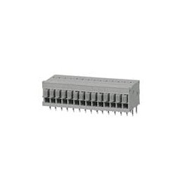 10 pcs : TBL009-254-14GY-2GY - Fixed Terminal Blocks Terminal block, screwless, 2.54, Horizontal, 14, Gray w Gray Button