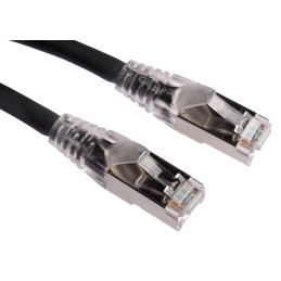 1 pcs - RS PRO Cat6a Male RJ45 to Male RJ45 Ethernet Cable, S/FTP, Black LSZH Sheath, 1m