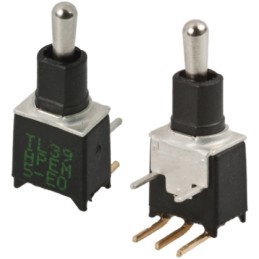 1 pcs - APEM Toggle Switch, PCB Mount, On-(On), SPST, Through Hole Terminal