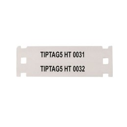 1 pcs - HellermannTyton TIPTAG5 Mounting clamp Cable Marker, White, Pre-printed 'TIPTAG5 HT'