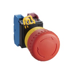 1 pcs - Idec YW Series Twist Release Emergency Stop Push Button, Panel Mount, 22mm Cutout, 2NC, IP65