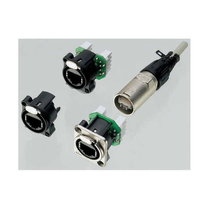 1 pcs - Neutrik etherCON Series Female RJ45 Connector, Cable Mount, Cat5