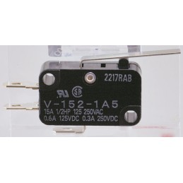 1 pcs - Omron Hinge Lever Micro Switch, Tab Terminal, 100 mA @ 30 V dc, SPDT, IP40