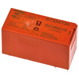 1 pcs - TE Connectivity PCB Mount Power Relay, 230V ac Coil, 16A Switching Current, SPST