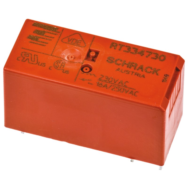 1 pcs - TE Connectivity PCB Mount Power Relay, 230V ac Coil, 16A Switching Current, SPST