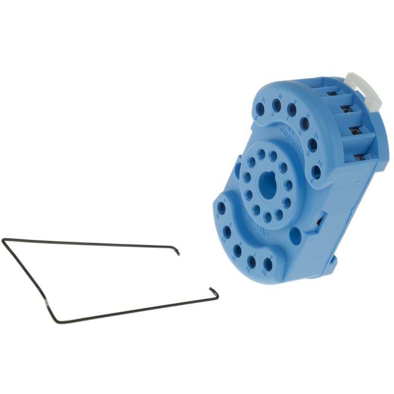 1 pcs - Finder 90 250V ac DIN Rail Relay Socket, for use with 60.13