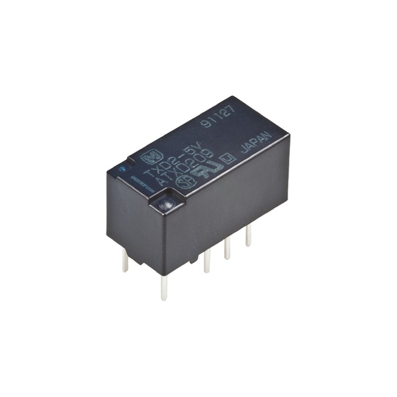 1 pcs - Panasonic PCB Mount Latching Signal Relay, 5V dc Coil, 2A Switching Current, DPDT